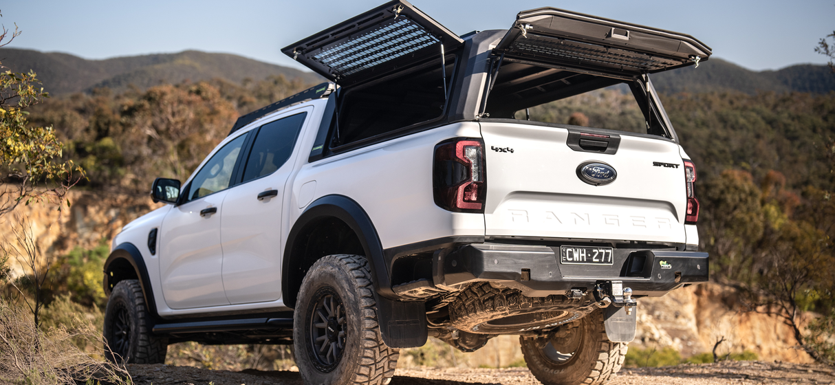 RAID Aluminium Ute Canopy on white Ford Ranger - IRONMAN 4X4