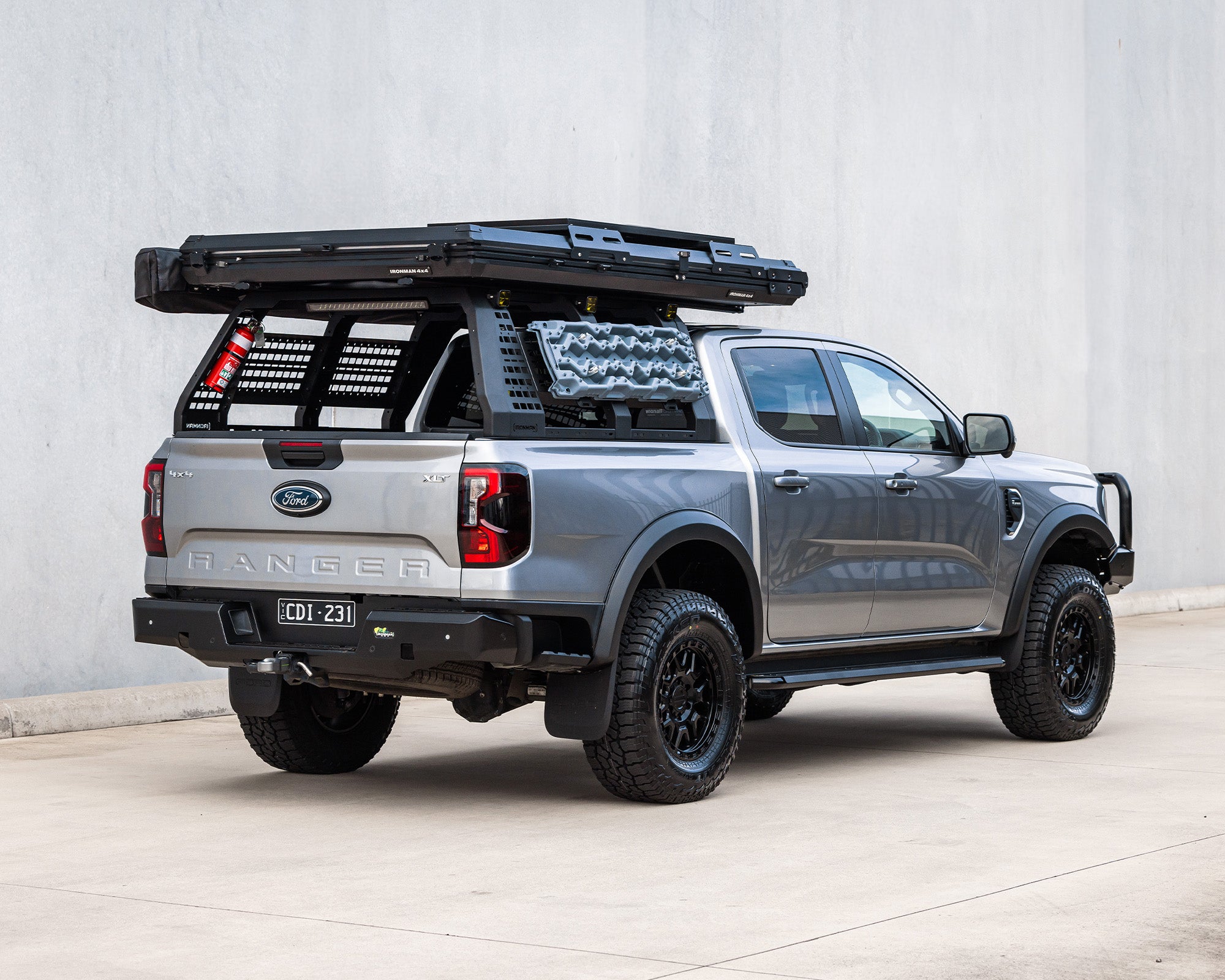 Raid Ute Tub Rack Ford Ranger with Rooftop Tent Accessories IRONMAN 4X4